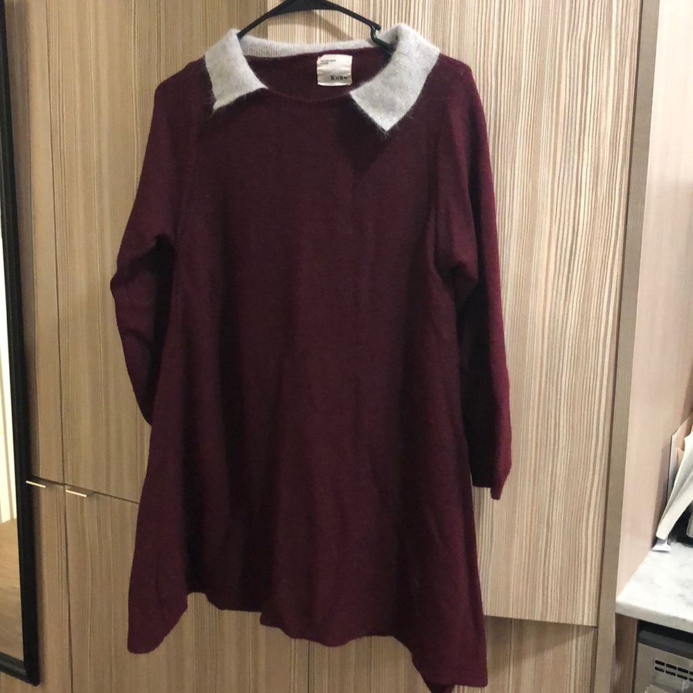 Long sweater burgundy one size fits XS-M